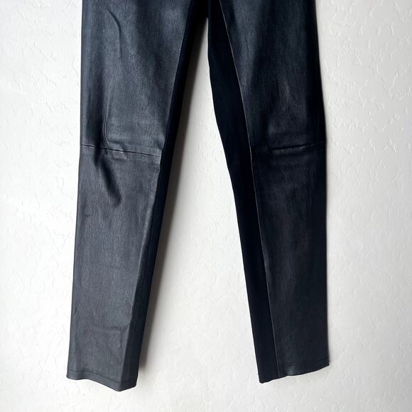Joseph Black Lambskin Leather Straight Pull-On Stretch Leggings Size‎ 36 - Picture 3 of 8
